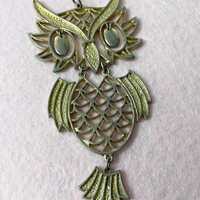 Vintage to viable- 4.5” vintage owl pendant.