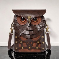 Steampunk Owl Shoulder Bag – PU Leather Handmade Animal Crossbody Purse for Festival, Cosplay 