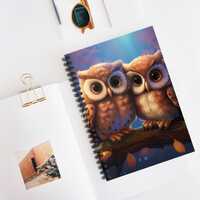 Adorable Owls Spiral Notebook - Perfect for Students, Nature Lovers, Journals & Gifts, Cute Stat