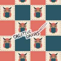 Owl Checker Patch Seamless Pattern, Repeat Digital Paper Pattern for Personal and Commercial use