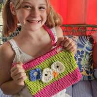 Handmade Crocheted Cotton Owl Purse/Handbag – Adorable Owl Print, Fully Lined, Self Strap, 9&q