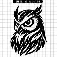 Owl Svg, Owl Head Svg, Angry Owl Svg, Owl Clipart Svg, Bird Svg, Forest Svg, Night Owl Svg