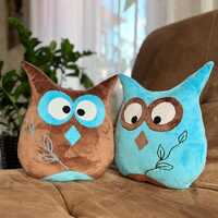 Decorative Pillows. Set of Two Owls. Pillow Toy Handmade. Cute Owls for the room.