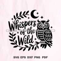 Celestial Owl SVG, Witchy Moon Design, Mystical Forest Animal PNG (Instant Download)