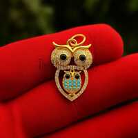 Sterling Silver Owl Pendant Necklace: Turquoise, Diamond & Black Spinel