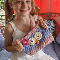 Handmade Crocheted Cotton Owl Purse/Handbag – Adorable Owl Print, Fully Lined, Self Strap, 9&q