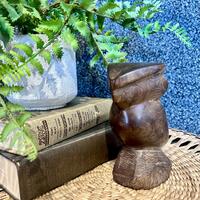 Vintage Hand Carved Ironwood Owl Sculpture Figurine