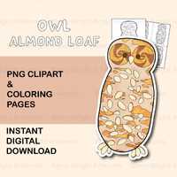 Classic Winnie-the-Pooh Art Friends Owl Almond Loaf Clipart, Confectionary Sweet Treat, Character Fo