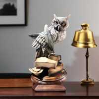 Handmade Decorative Owl Figurine – Large Wise Bird Sculpture, 50x30 cm