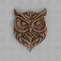 CNC Router carving STL file of and Owl - Highly detailed and scalable stl file for CNC router, wood 