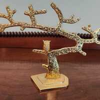 Vintage Gold Earring Tree with Owl
