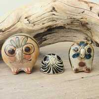 Vintage Tonalá Clay Owls - Set of 3 | 1960s