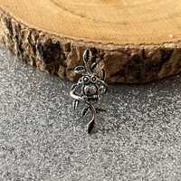 Sterling Silver Owl Ear Cuff: Mirrored Leaves Design