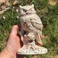 Vintage 1980s Hand Glazed Ceramic Owl Figure Home Decor
