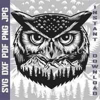 Owl | Vector Art & Laser Cut Files | SVG, DXF, PNG | Cricut, Laser, Glowforge Ready - Digital Do