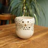 Ceramic Handmade Snowy Owl Mug ,Owl Tea Mug with handle,Pottery Mug,Handmade Ceramic Mug