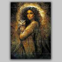 Sophia Art Print Gnostic Wisdom Goddess Owl Sacred Feminine Spiritual Enlightenment Divine Knowledge