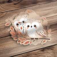 Cute Owl Digital Art, Autumn Owl Illustration, Whimsical Bird Print, Kids Room Decor, Animal Nursery