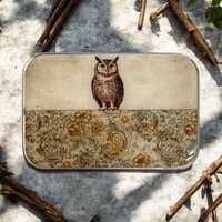 Owl Large Notions Tin by Firefly Notes Vintage Woodland Storage Tin with Resin Top and Magnet