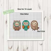Owls Cross Stitch cute pattern Birds pdf printable pattern decor cute PDF download