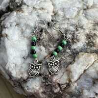 Beaded Owl Earrings
