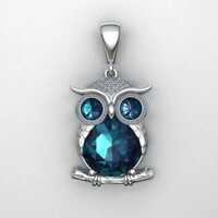 14K Gold Owl with Diamond Necklace, Diamond Night Owl Pendant Necklace, Dainty Gold Owl Necklace, An