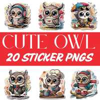 Cute owl sticker clipart Watercolor Owl Clipart Owl Gift Graduation Owls Sticker Whimsical Teacher a