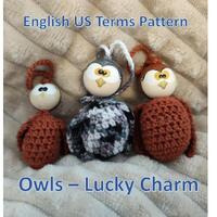 Owl as a worry worm, english digital crochet pattern US terms