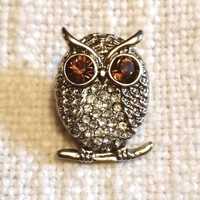Owl brooch vintage jewellery, lapel pin