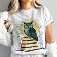Owl png, Moon Books Clipart, owl digital print, Book Lover Gift, Owl flower tshirt, Owl clothes hang