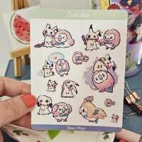 Silly owl sticker ghost fairy sticker sheet