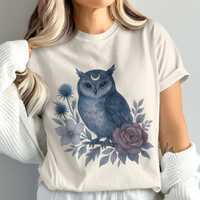 Owl PNG, Floral Owl, Moon Owl, Sublimation Png, Digital Download, Celestial Owl, Flower Owl, Owl Cli