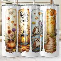 Hello Fall Png, Autumn Brushstrokes Png, Owl Brushstrokes Clipart, Lantern Png, Fall Clipart, Autumn