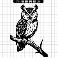 Owl Svg, Owl Dxf, Owl Png, Owl Cut File, Clipart, Digital File, Svg File, Silhouette, Instant Downlo