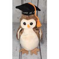 7" Vintage 1998 Beanie Babies Wise Owl Graduation Cap Plush Stuffed Animal Bird