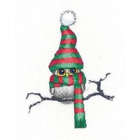 Ollie Owl Counted Cross Stitch Kit from Heritage Crafts on 14ct Aida