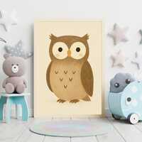 Wise Owl Wall Art – Cute Woodland Bird Printable for Nursery & Kids Room | Digital Downloa