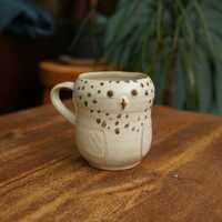 Ceramic Handmade Snowy Owl Mug ,Owl Tea Mug with handle,Pottery Mug,Handmade Ceramic Mug
