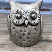 Owl Figurine Owl Statue Shabby Chic Bird Bird Farmhouse Decor Owl Tabletop Decor Bird Lover Gift Bir