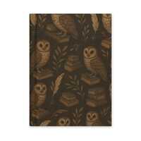 Whimsigoth Owl Notebook – Dark Academia Journal with Books, Quills, Owls & Leaves, Witchy 