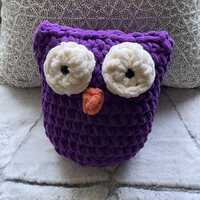 Purple Owl, handmade crocheted