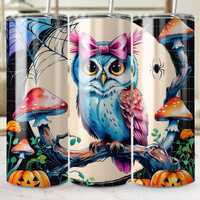Halloween Owl Tumbler Wrap, 20oz Skinny Tumbler PNG, Spooky Season Sublimation Designs, Pumpkin Tumb