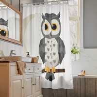 Gray Owl Shower curtain