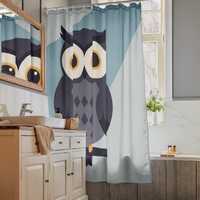 Blue Owl Shower curtain