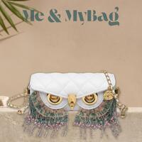 Quilted Owl Crossbody Bag: Beaded Eye Detail & Chain Strap