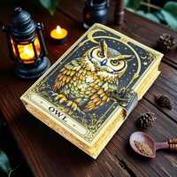 Leather Owl Grimoire Journal: Handmade Witchcraft Spell Book