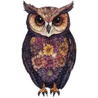Folk Owl with Florals PNG Clipart, 12x Floral Owl Clip Art Set, Printable Watercolor Clip Art, Digit