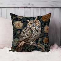 Owl William Morris Throw Pillow Soft Cushion Cover Animals Cottage Square Decorative Accent Pillowca