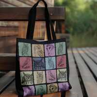 Owl Tote Bag, Birdwatcher Gift, Retro Owl Lover Bag, Vintage Bird Design Tote, Nature Enthusiast Eve