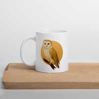 Geometric Owl Mug – Bold Nocturnal Bird Art on Both Sides | Wildlife Lover Gift | Ceramic Coff